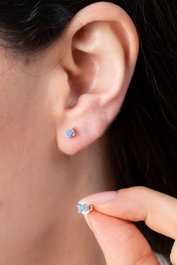 Heliophilia Silver Pendientes de Plata Esterlina 925 con Circonita